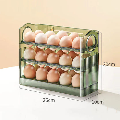 Egg Storage Box Refrigerator Organizer - Food Containers Fresh-keeping Case Holder Tray Dispenser for Kitchen