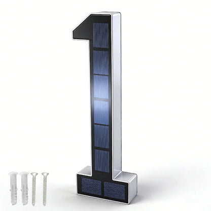 12CM Solar House Number Light - LED Outdoor Address Sign with Light Sensor for Home & Doorway