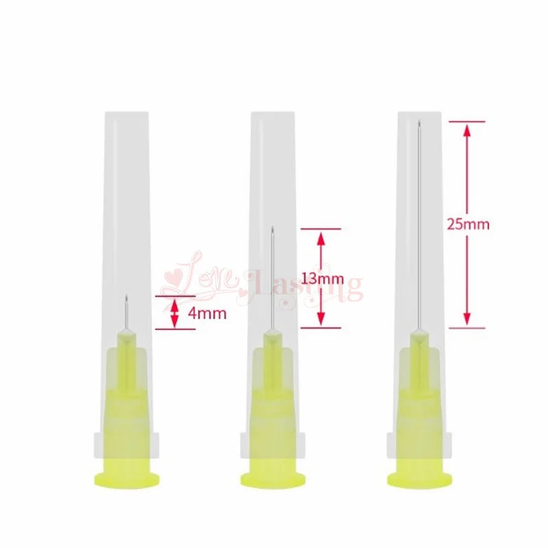 25pcs Disposable Sharp Needles – 18G to 34G Sterile Stainless Steel Tattoo & Hyaluronic Acid Needles