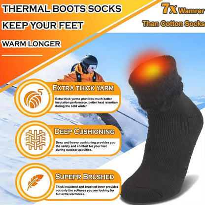 Ultra Thick Wool Socks for Men – Fleece-Lined Warm Autumn & Winter Cold-Resistant Long Socks, Perfect Gift