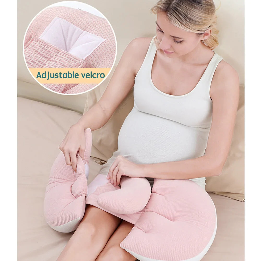 PANGDUBE Pregnancy Pillow — Cotton Body Pillow with Free Waist Support Auxiliary Pillow for Pregnant Women Sleeping