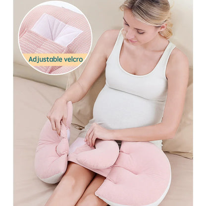 PANGDUBE Pregnancy Pillow — Cotton Body Pillow with Free Waist Support Auxiliary Pillow for Pregnant Women Sleeping