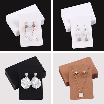 50PCS Jewelry Display Cards — Self-Seal Cardboard Hang Tags for Earrings & Necklaces, Jewelry Organizer Packaging