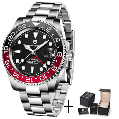 PAGANI DESIGN V3 GMT Men’s Luxury 40mm Automatic Mechanical Watch – Sapphire Crystal Stainless Steel Waterproof
