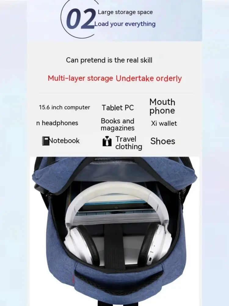 Men’s Large Capacity Backpack — Simple Fashion Travel & Student Laptop Bag