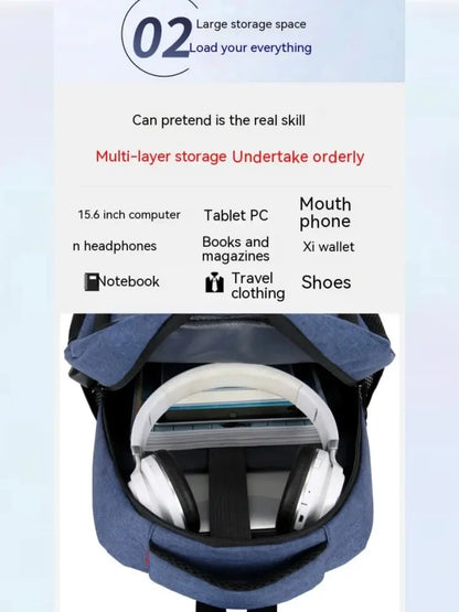 Men’s Large Capacity Backpack — Simple Fashion Travel & Student Laptop Bag