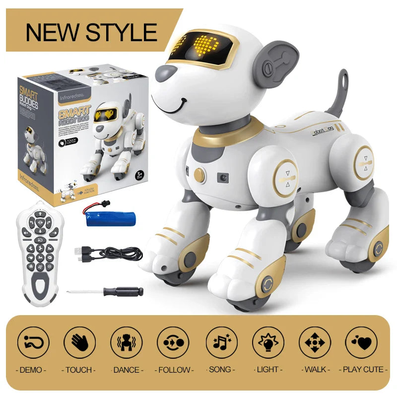 Funny RC Robot Dog – Programmable Electronic Stunt Dog with Voice Command, Touch Sensor & Music, Toy Gift for Kids
