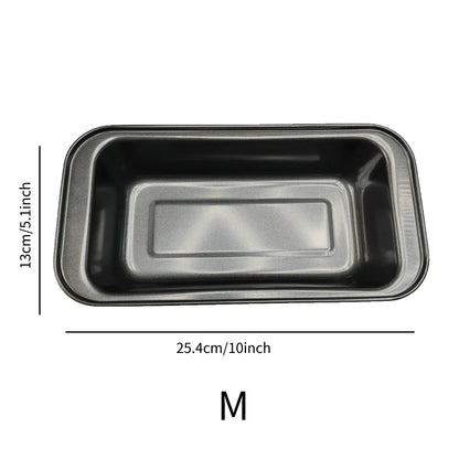 3-Piece Rectangular Nonstick Loaf Pan Set – Gray Carbon Steel Bread, Toast, Brownie & Pound Cake Baking Pans