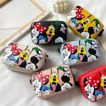 Cute Disney Minnie & Pluto Shoulder Bag – Bow Accent Cartoon Messenger Tote with Playful Pup Design Fashion Handbag for Women & Girls