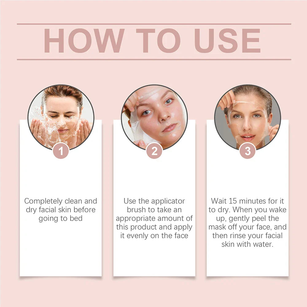 75g Collagen Night Peel-Off Mask – Moisturizing, Brightening & Firming Facial Mask for Hydrating, Smoothing & Skin Rejuvenation