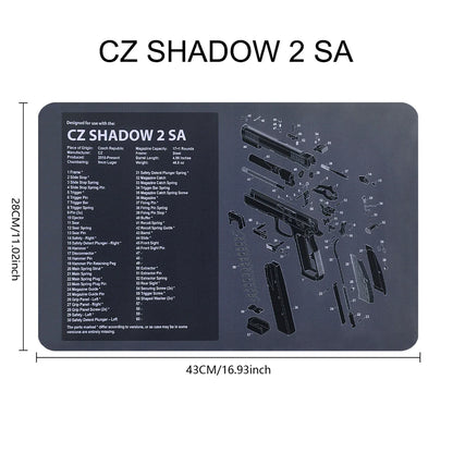 Gun Cleaning Rubber Mat Mouse Pad – AR15, AK47, Remington 870, GLOCK Gen4/Gen5, CZ-75, P220, P226, P229, Beretta 92, 1911 3D Work Mat