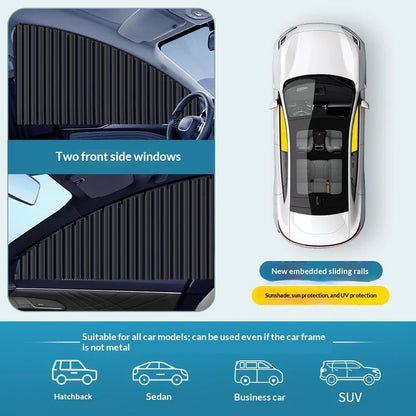 2PCS Universal Car Side Window Sun Shade Curtains – Foldable UV Protection Black Sun Visor Blinds Auto Car Styling Accessories