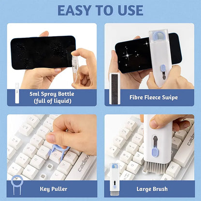 7-in-1 Keyboard and Electronics Cleaning Kit - Comprehensive AirPods, Headset, Laptop Screen, and Bluetooth Earphones Cleaner Set
