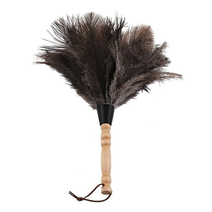 Ostrich Feather Dusting Brush – Wooden Handle Anti-Static Household & Car Cleaning Duster Tool