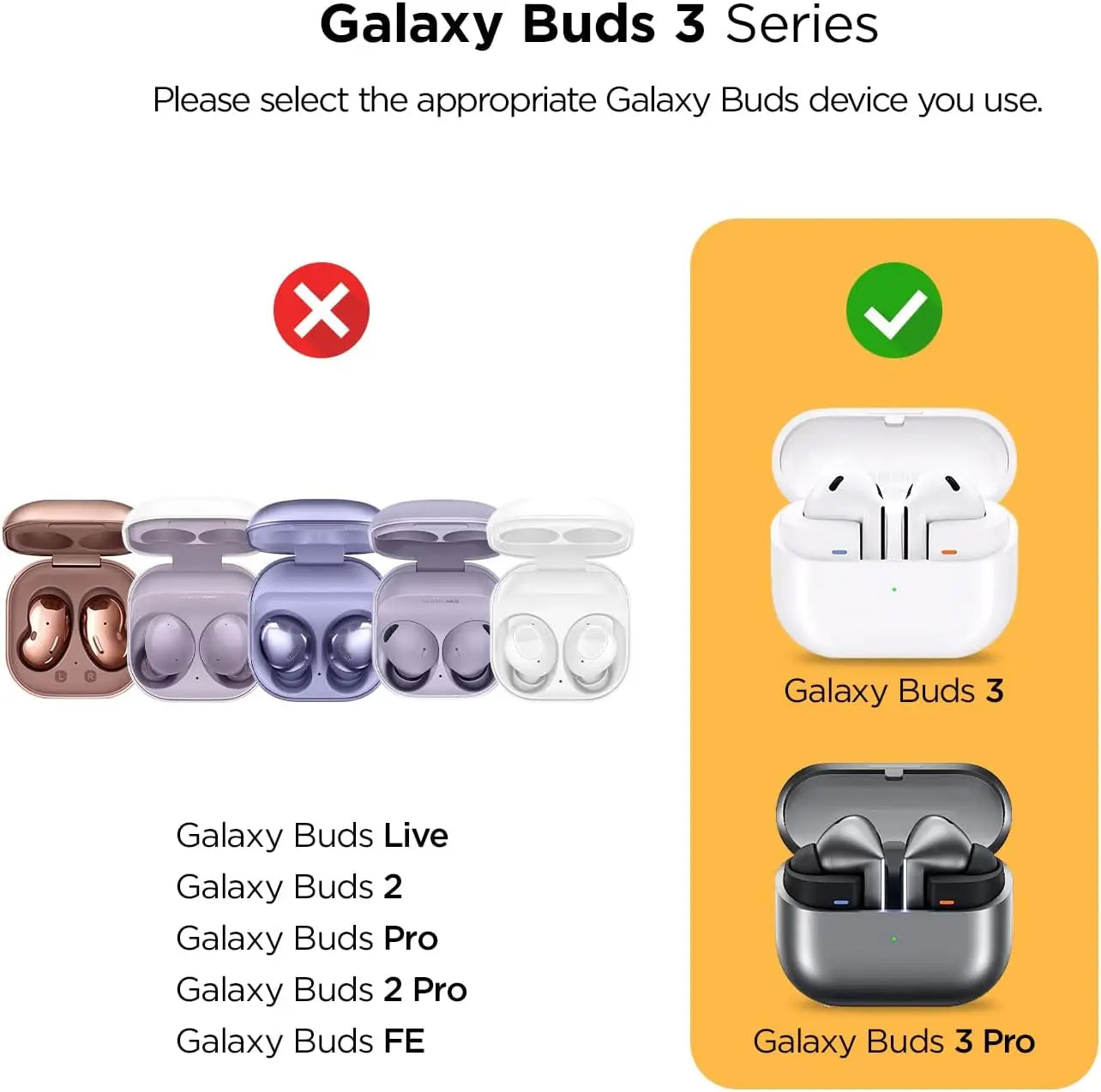 Security Lock Case for Galaxy Buds 3 & Buds 3 Pro – Shockproof Cute Protective Cover for Samsung Galaxy Buds 3