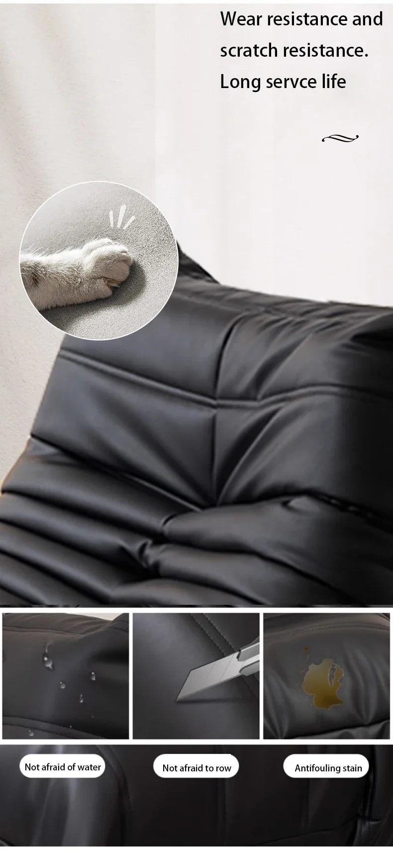 Caterpillar Single Sofa Chair – Cozy Tatami Lounge Chair for Living Room, Bedroom, Balcony, Reading, and Leisure
