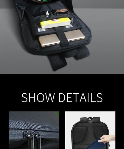 LOY LED Knight Cycling Backpack - Waterproof Motorcycle Helmet Bag with Bluetooth APP Control, Hard Shell Laptop Bag with LED Lights