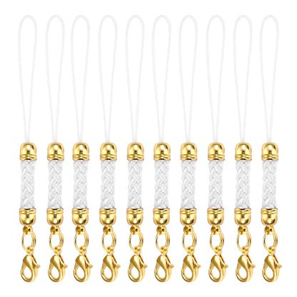 10Pcs Lanyard Strap Set - Lobster Clasp Rope Keychain Hooks Mobile Charms & Key Ring Accessories
