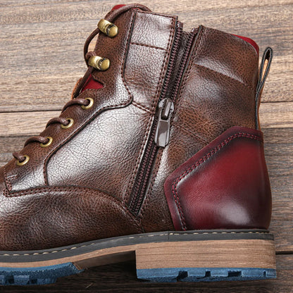 Men's Leather Ankle Boots – Brand Boot Size 7-13, Model #AL605
