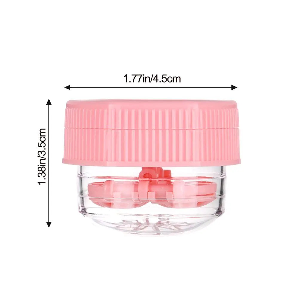 Portable Rotatable Contact Lens Cleaner Case – Manual Cleaning & Storage Container, Plastic Eyewear Accessories Holder for Travel