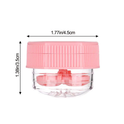 Portable Rotatable Contact Lens Cleaner Case – Manual Cleaning & Storage Container, Plastic Eyewear Accessories Holder for Travel