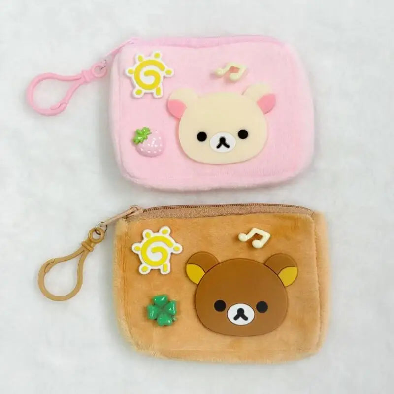 Kawaii Rilakkuma Plush Coin Purse - Portable Cartoon Keychain & Backpack Decoration Gift