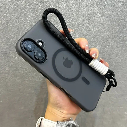 MagSafe Candy Color Lanyard Case - Matte Soft Cover with Hand Wrist Strap for iPhone 16 15 14 13 12 11 Pro Max Plus 16e