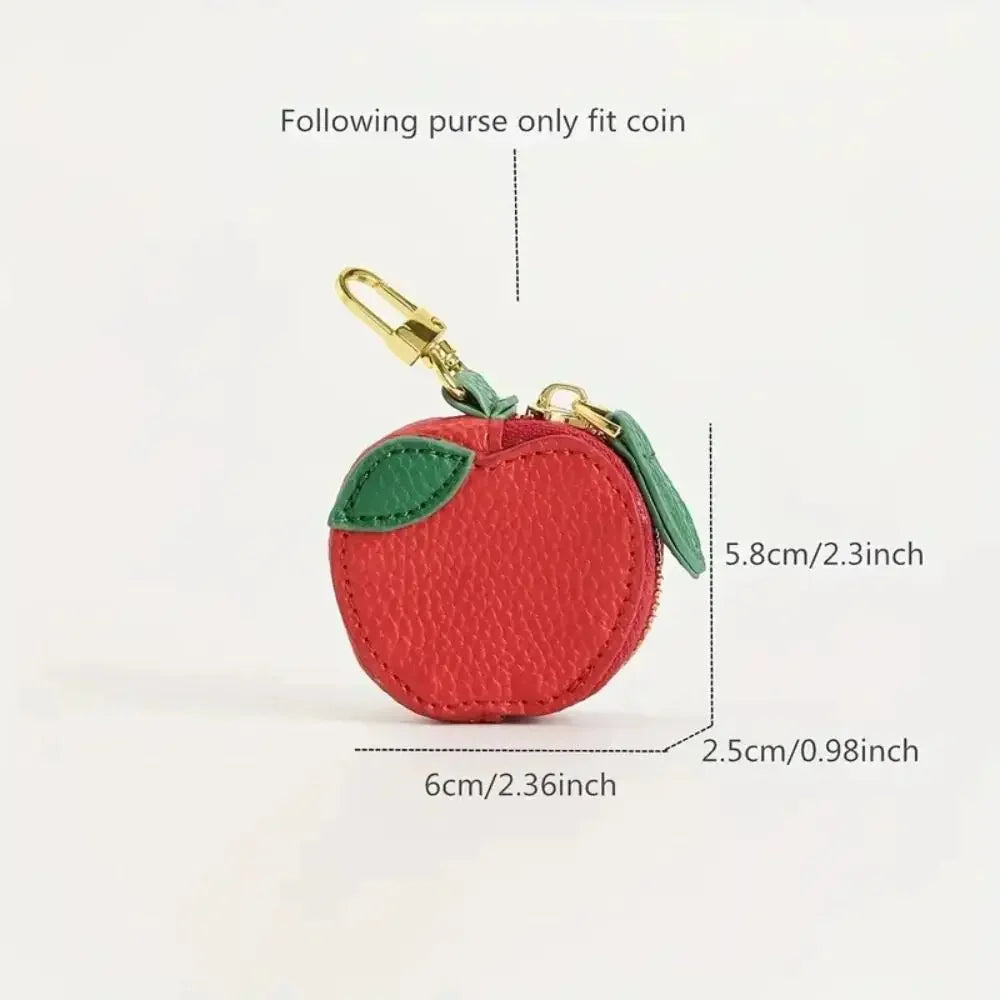 Mini Cherry & Strawberry Coin Purse – Cute PU Leather Keychain Bag for Earphones and Small Storage, Korean Style