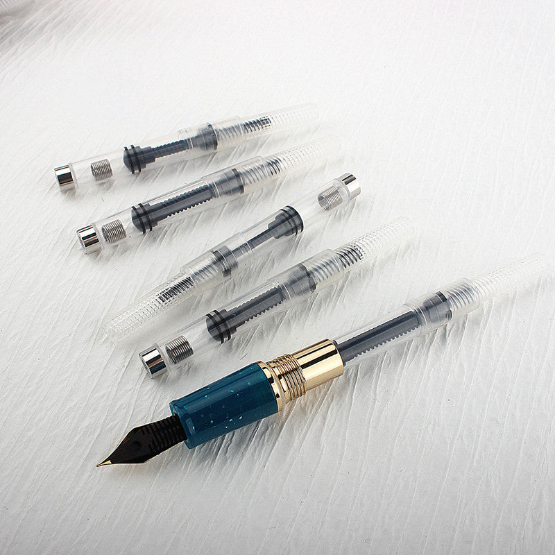 10pc Black Fountain Pen Ink Converter & Refill Cartridges – Pump Style
