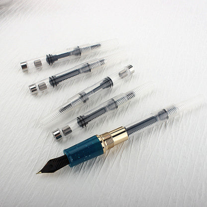 10pc Black Fountain Pen Ink Converter & Refill Cartridges – Pump Style