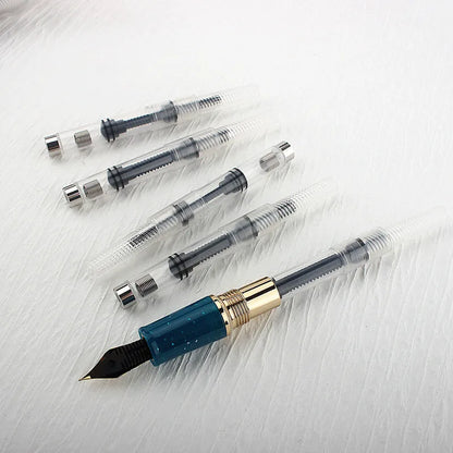 10pc Black Fountain Pen Ink Converter & Refill Cartridges – Pump Style