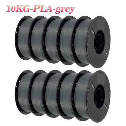 KINGROON 3D Printer Filament 22LBS — 10 Rolls 1KG 1.75mm PETG & PLA, Eco-Friendly Mixed Colors, High Toughness