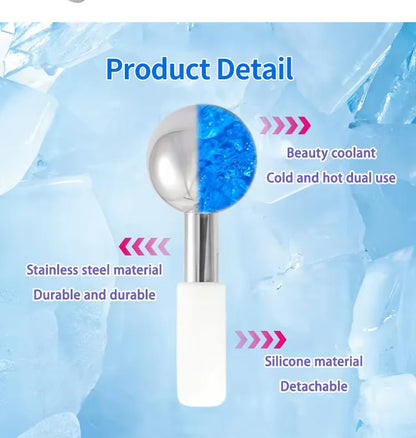 Mini 2pcs Stainless Steel Ice Globes – Cryo Sticks for Face & Eyes, Cold Roller for Puffiness, Wrinkles & Dark Circles