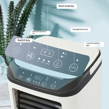 USB Portable Mini Air Conditioner Fan – 3-Speed Desktop Cooling Fan with LED Night Light, Air Cooler for Home, Office, and Camping