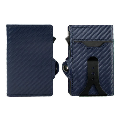 CASEKEY PU Leather Men’s Pop-Up Card Holder Wallet – Slim Minimalist Anti-RFID Smart Wallet with Money Clip & ID Window