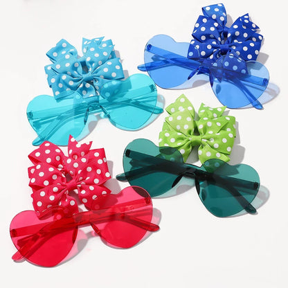 Girls' Hair Bow Clips - 3-Piece Solid Dot Boutique Bowknot Hair Accessories
