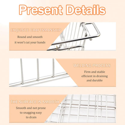 Folding Stainless Steel IGT Basket - 10L Portable Camping Drain Basket & Table Organizer Accessory