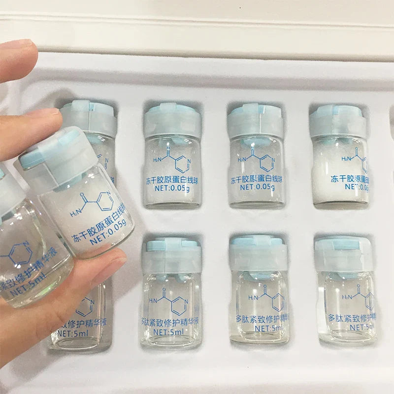Korea Facial Hydrolyzed Silk Protein Collagen Serum – Moisturizing, Hydrating, Lifting, and Firming Essence for Fine Lines & Skincare