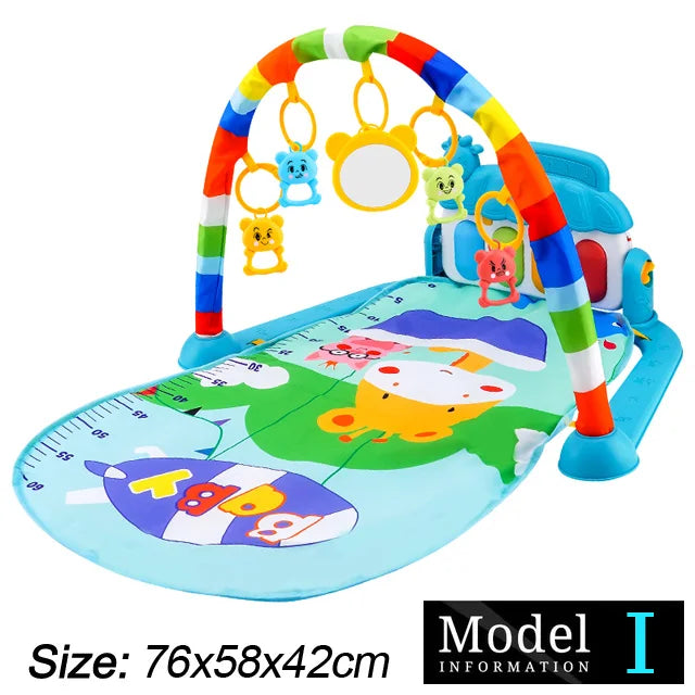 Baby Fitness Stand Music Play Gym – Newborn Piano Crawling Blanket & Pedal Activity Toy for Early Education (0-36 Months)