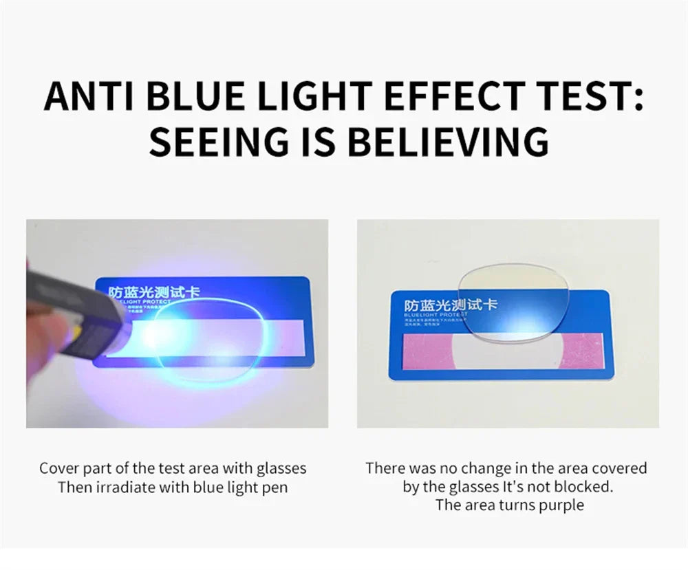 Anti Blue Light Reading Glasses – Fashion Clear Square Computer Eyewear with Spring Legs Frame for Women & Men