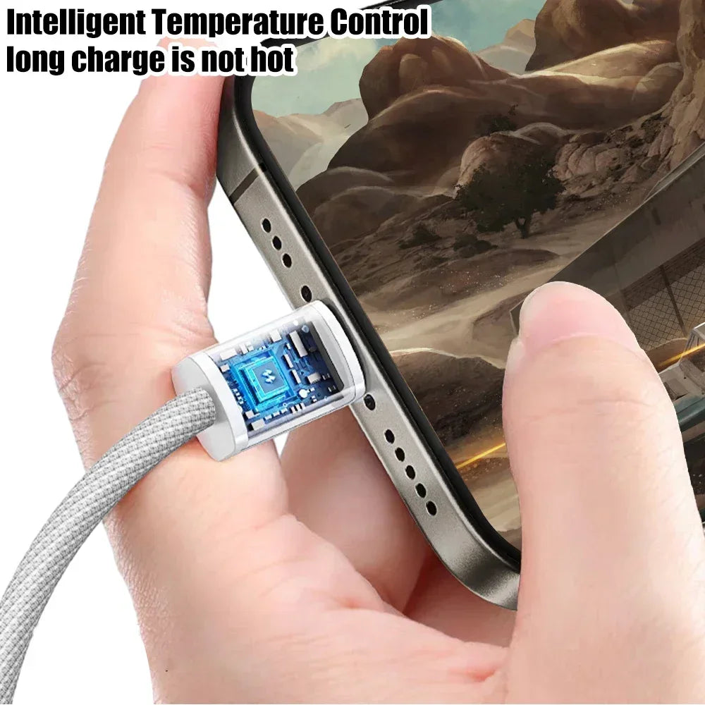 Nylon Braided USB-C Fast Charging CarPlay Cable for iPhone 15/15 Pro/15 Pro Max/15 Plus
