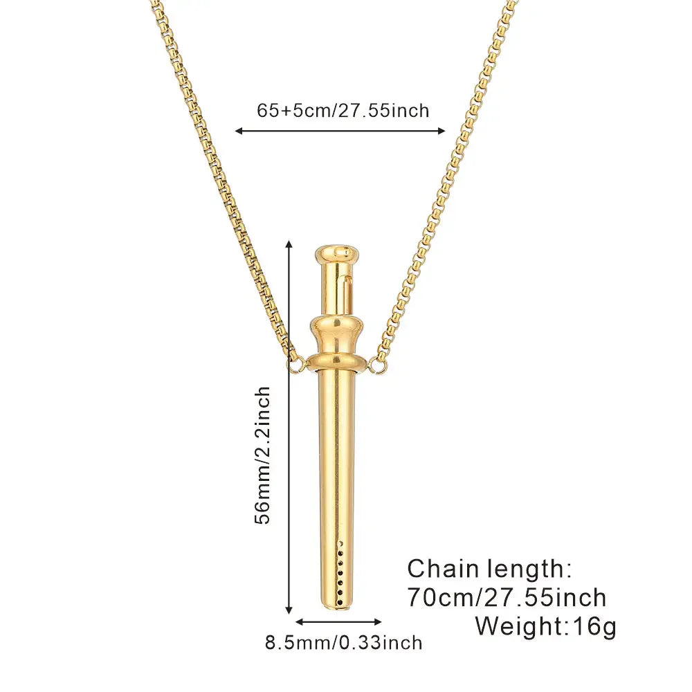 Stress & Anxiety Relief Necklace – 56mm Stainless Steel Meditation Pendant for Quit Smoking & Relaxation