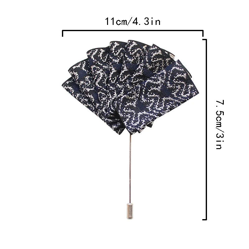 Imitation Pocket Towel Long Pin Brooch for Men's Suits - Elegant Shirt Corsage for Wedding Party - Stylish Clothes Jewelry for Bridegroom