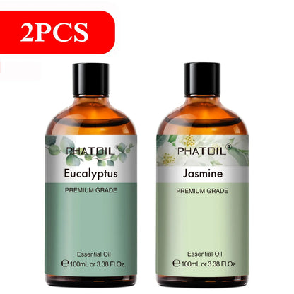 PHATOIL 100ml Aromatherapy Essential Oil Set – Lavender, Rose, Vanilla, Eucalyptus, Sandalwood & Pine Needles for Diffusers & Candle Making