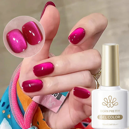 BORN PRETTY Cat Magnetic Gel Nail Polish 117 Colors 10ml Full Coverage Semi-Permanent Soak-Off Nail Varnish for Salon Manicure Glitter Cat Eye Nails