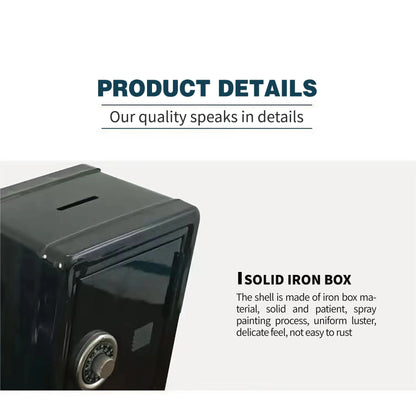 Vertical Mini Metal Safe: Household Insurance Box for Car Keys, Desktop Decoration, Piggy Bank