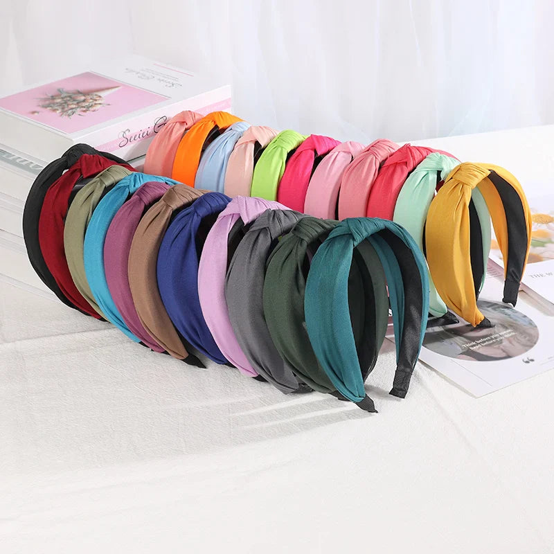 New Knotted Headbands for Women & Girls – Solid Color Hair Bands, Simple Retro Hair Hoop, Makeup Headwear, Hair Accessories