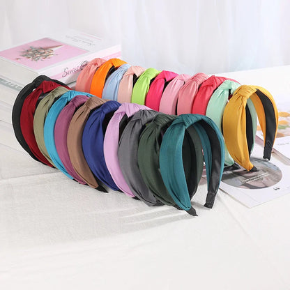 New Knotted Headbands for Women & Girls – Solid Color Hair Bands, Simple Retro Hair Hoop, Makeup Headwear, Hair Accessories
