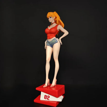 Asuka Langley Summer Anime Figure - 22cm Collectible GK Statue for Desktop Decor & Adult Collectors