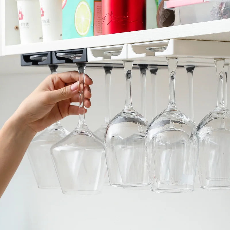 Wine Glass Rack: Non-Drilled Cup Holder for Kitchen and Dining Room - Upside-Down Household Rack for Wine Glasses